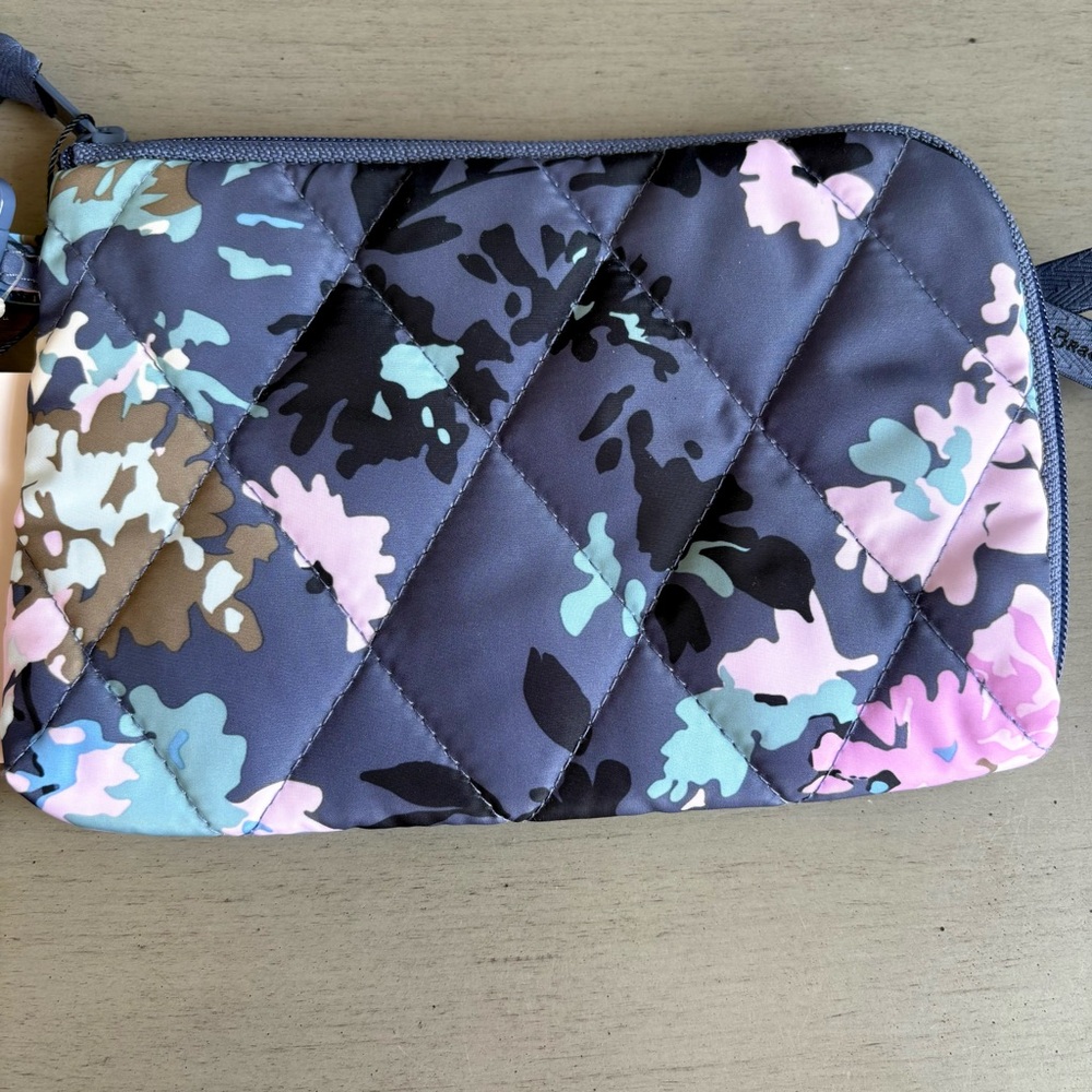 NWT Vera Bradley Floral Ultralight RFID Slim Wallet Wristlet Bag Purse Blue - Picture 5 of 11